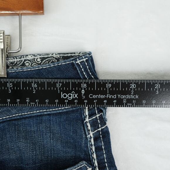 Ariat Real Denim Jeans Womens 34R Mid Rise Stretch Entwined Boot Cut Western - Picture 11 of 14